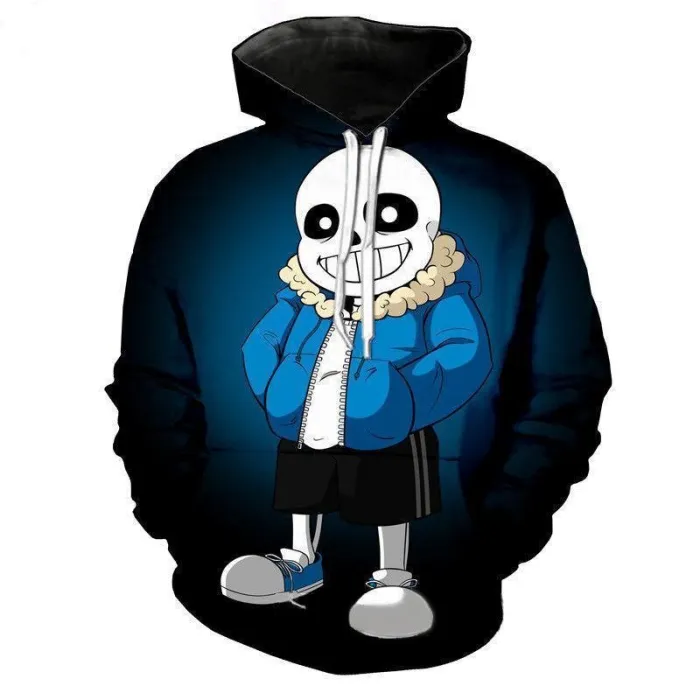 Undertale Skull Hoodies   Design Sans Pattern 3D Printing Fashion Hoodies Sweatshirts Tops