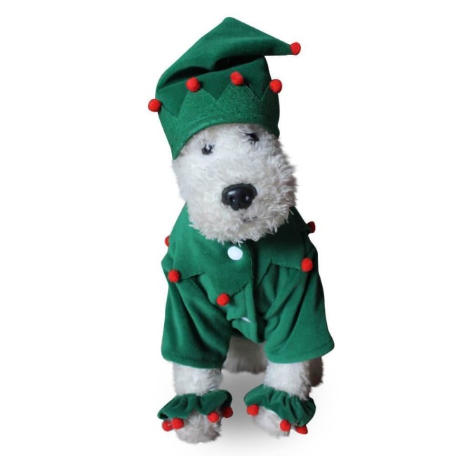 Christmas Tree Elf Pet Costume Halloween Party Pet Cosplay