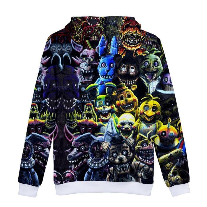 Five Nights At Freddy Printed Hoodie Vivid Sweatshirt