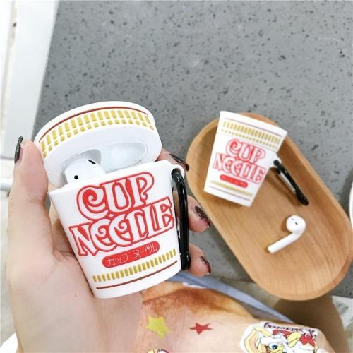 Instant Cup Noodles Apple Airpods Protective Case Cover With Key Ring