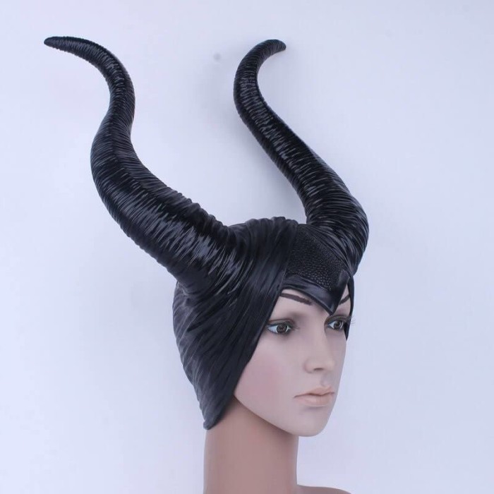 Maleficent Cosplay Women Angelina Jolie Cosplay Horns Black Latex