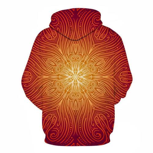 Orange Mandala Print 3D - Sweatshirt, Hoodie, Pullover