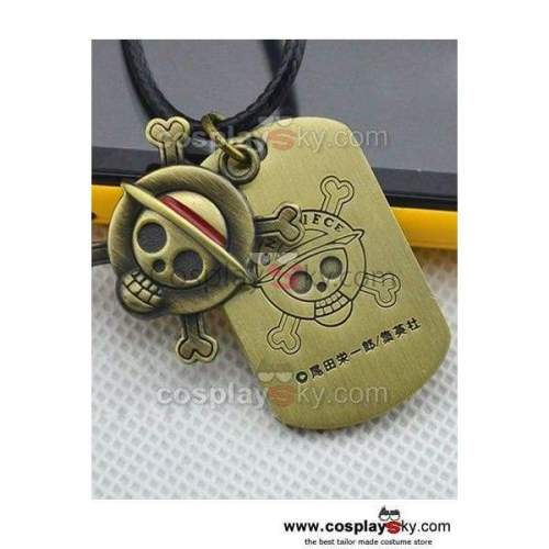 One Piece Skull Priate With Tag Necklace Pendant