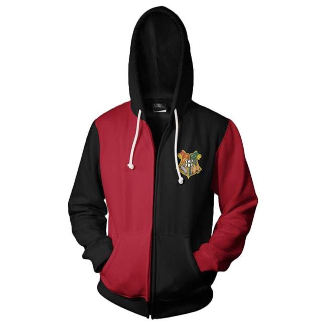 Unisex Gryffindor Hoodies Harry Potter Zip Up 3D Print Jacket Sweatshirt