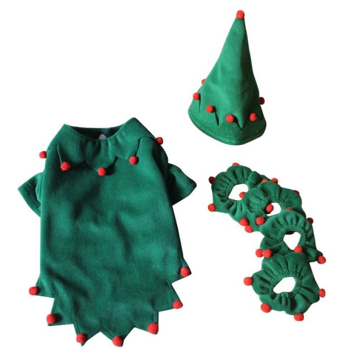 Christmas Tree Elf Pet Costume Halloween Party Pet Cosplay