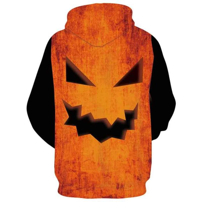 Mens Hoodies 3D Printed Halloween Pumpkin Printing Hoodies