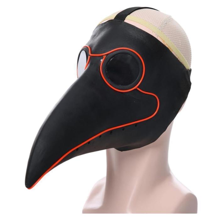 Plague Doctor Halloween Medieval Doctor Schnabel Glowing Latex Mask