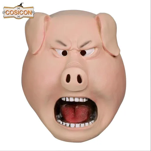 Movie Sing Cosplay Porcupine Ash Latex Mask Pig Animal Mask Halloween Party Prop