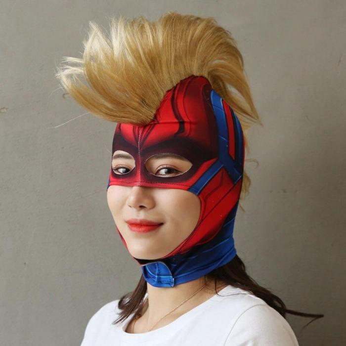 Captain Marvel Helmet Cosplay Carol Danvers Halloween Costume Props