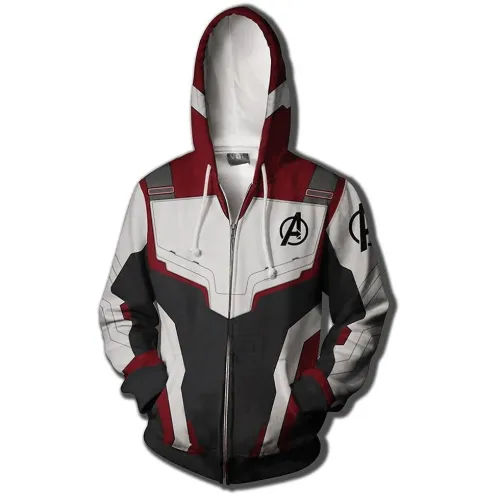 Avengers Endgame Quantum Realm Hoodies Zipper Jacket Costume Cosplay