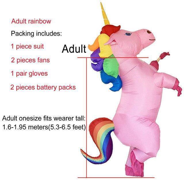 Unicorn Inflatable Costume For Adult Kid Halloween Party Costume Carnival Mascot Costume Purim Christmas Cosplay Clothing