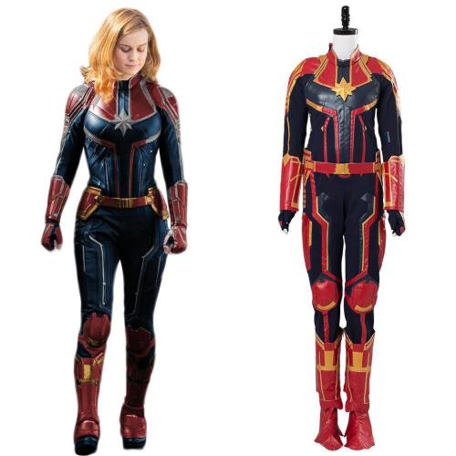 Avengers 4 Captain Marvel Carol Danvers Jumpsuit Outfit Female Super Hero Costume