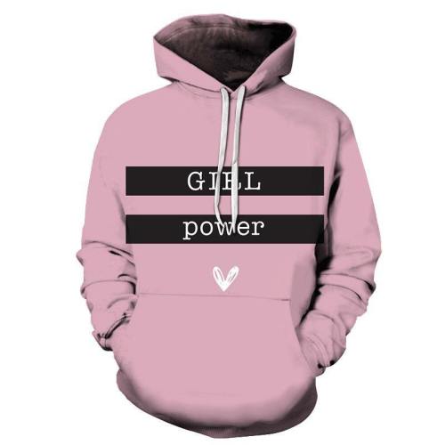 Heart Print Girl Power 3D - Sweatshirt, Hoodie, Pullover