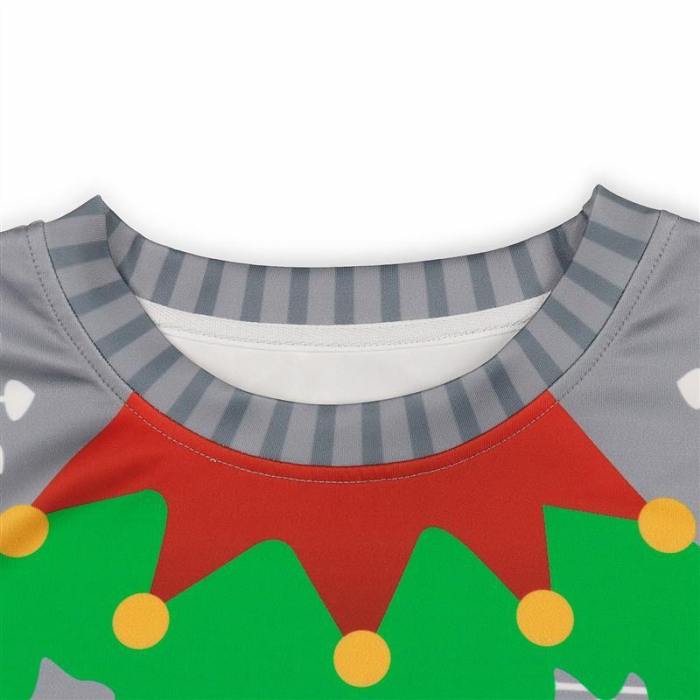 Mens Gray Pullover Sweatshirt 3D Graphic Printing Merry Christmas Pattern