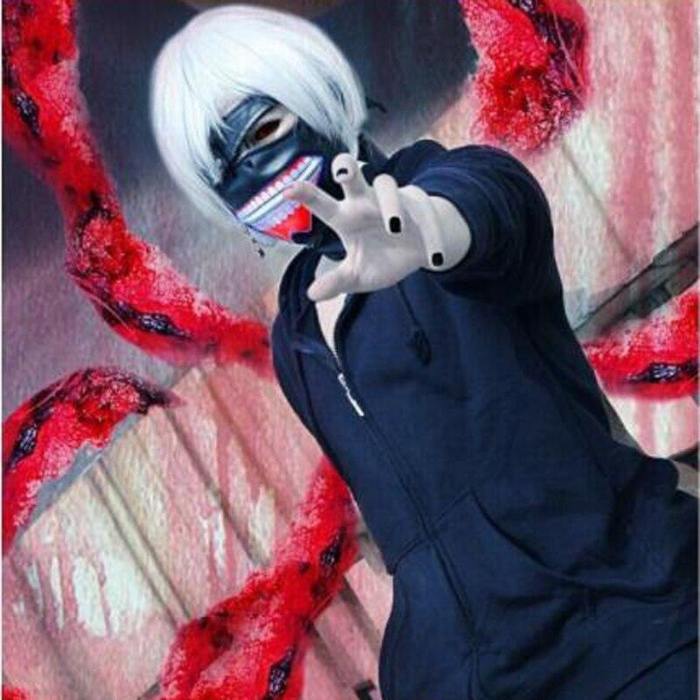 Tokyo Ghoul Ken Kaneki Latex Mask With Adjustable Zipper Cosplay Gifts