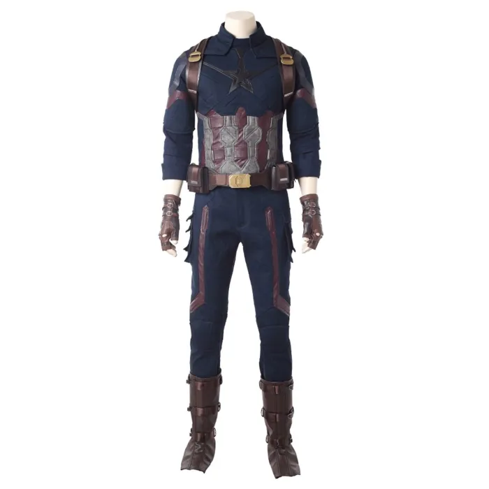 Avengers 3 : Infinity War Captain America Steven Rogers Outfit Uniform Suit Cosplay Costume