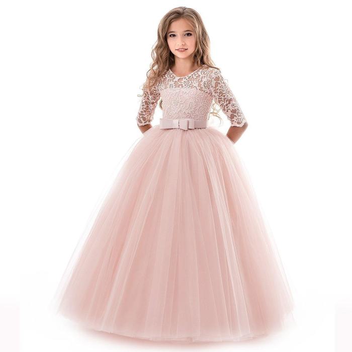 Dress Long Sleeves Big Children Petti Skirt