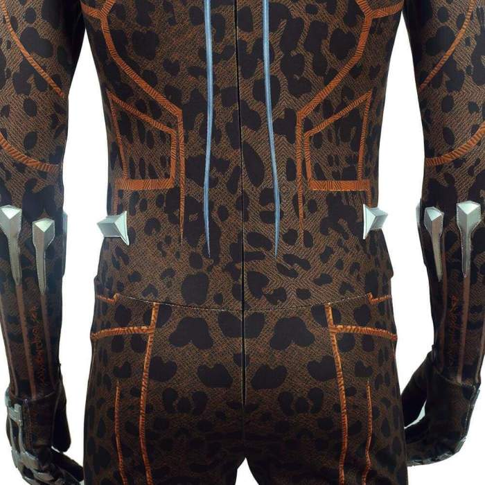 Black Panther Costume With Yellow Leopard Printing Halloween Cosplay Suit