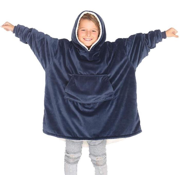 Winter Thick Tv Blanket Sweatshirt For Kids