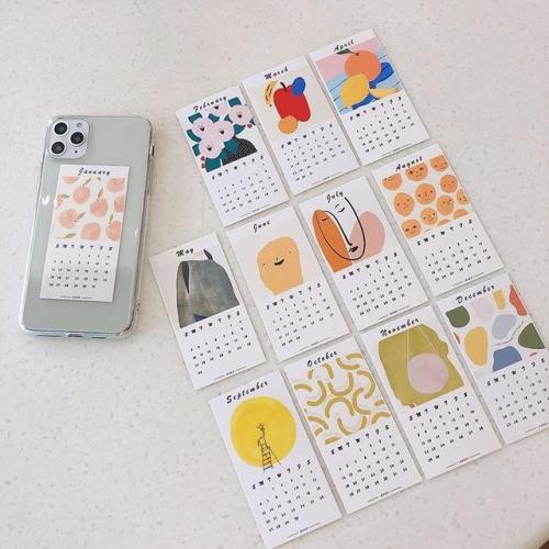 Lovely Cartoon Calendar Cards Clear Phone Case