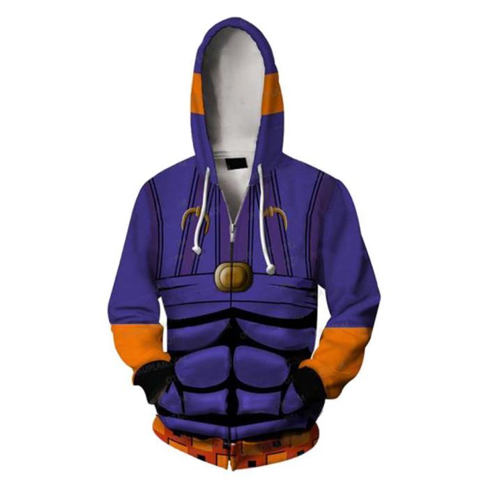Unisex Ghirga Narancia Hoodies Jojo'S Bizarre Adventure Golden Wind Zip Up 3D Print Jacket Sweatshirt