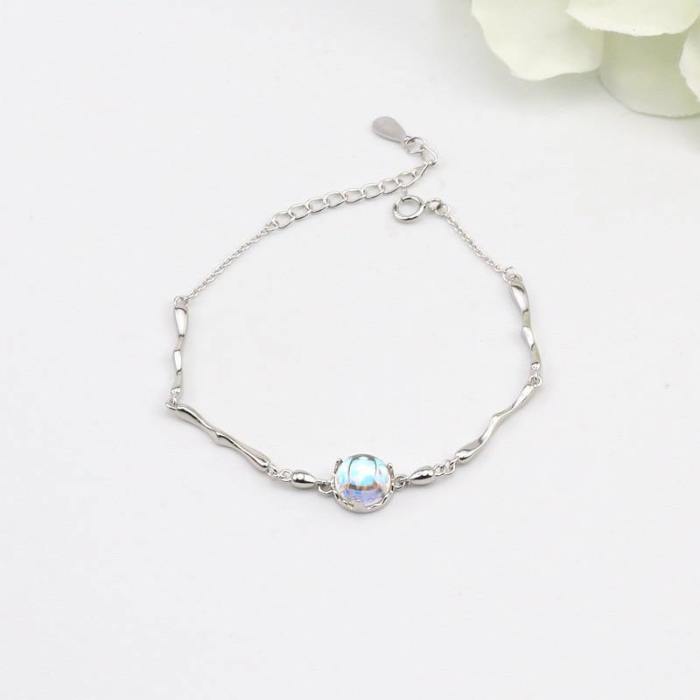 Crystal Round Bead Charm Bracelet