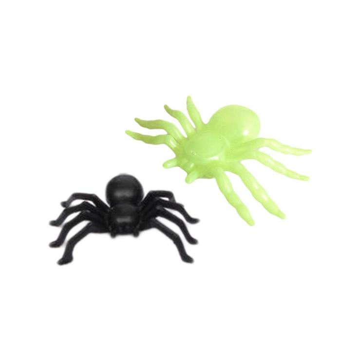50Pcs 2*1.4Cm Plastic Black Spider Halloween Decoration Festival Supplies Funny Prank Toys Decoration Realistic Prop