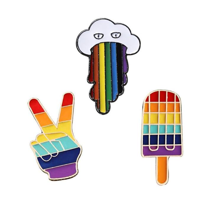 Rainbow Pride Enamel Brooch Pins Set