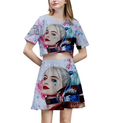 Birds Of Prey Harley Quinn Joker Tops Skirts Sets Women Girls Clothing