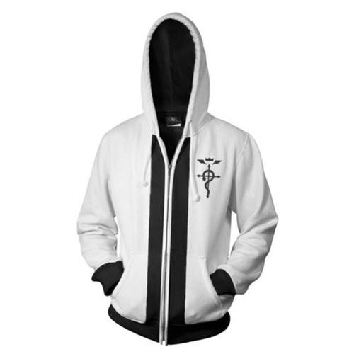 Unisex Edward Elric Hoodies Fullmetal Alchemist Zip Up 3D Print Jacket Sweatshirt