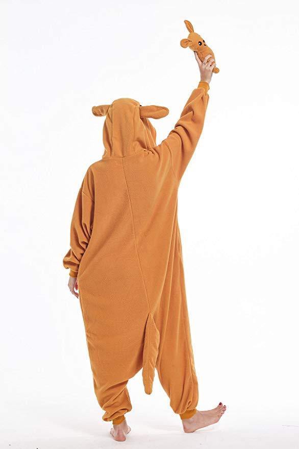 Kangaroo Animal Onesie Pajamas Halloween Cosplay Costume For Women And Girls