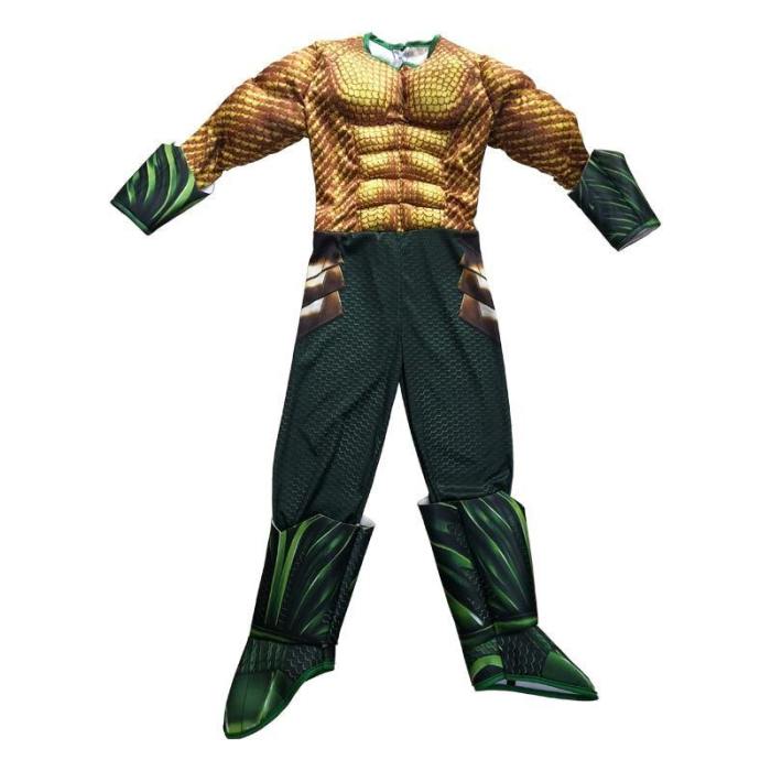 Kids Boys Aquaman Halloween Muscle Cosplay Superhero Jumpsuits Costume