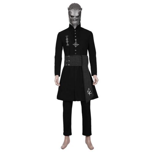 Ghost B.C. Nameless Ghoul Black Coat Props Halloween Full Set Cosplay Costume