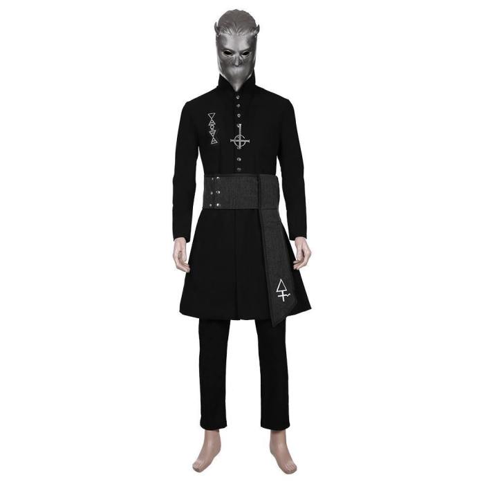 Ghost B.C. Nameless Ghoul Black Coat Props Halloween Full Set Cosplay Costume