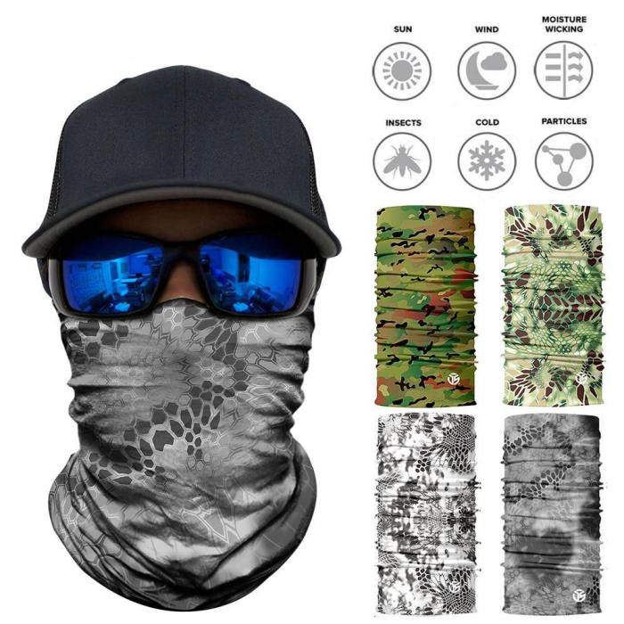 Seamless 3D Camouflage Neck Gaiter Face Shield Mask