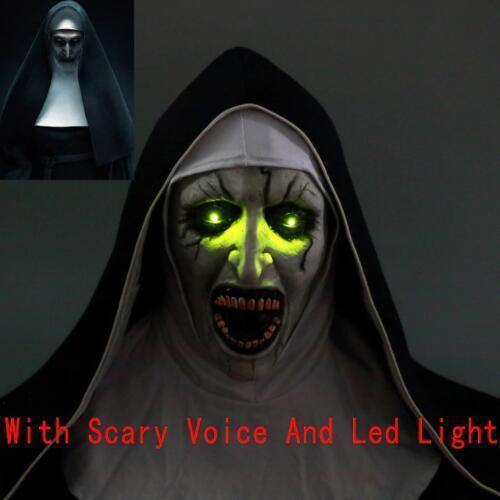 The Nun Valak Cosplay Horror Mask With Scary Voice With Led Light