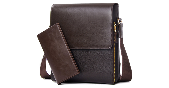Men'S Leather  Messenger Bag