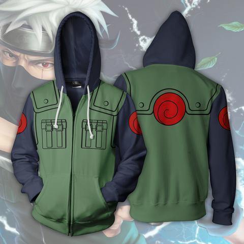 Naruto Kakashi Unisex 3D Zip Up Jacket