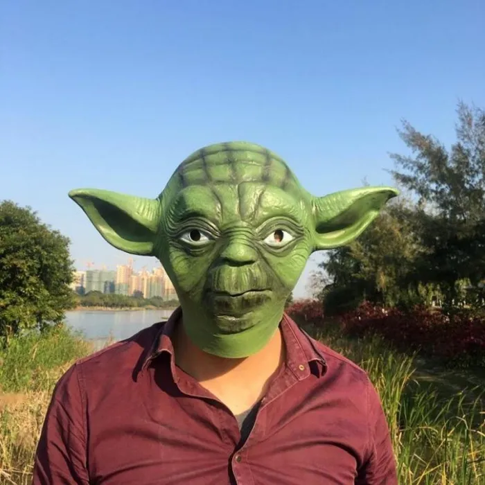 Star Wars The Mandalorian Baby Yoda Cosplay Latex Mask Helmet Props