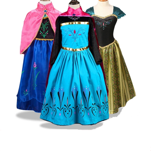 Baby Girls Frozen 2 Anna Elsa Christmas Cosplay Costumes Summer Dress