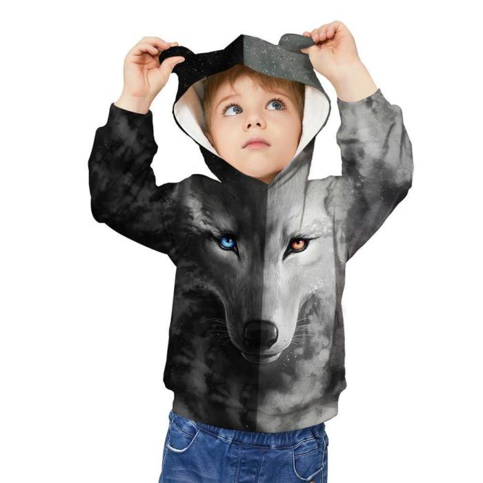 Kids Cat Ear 3D Hoodie Novely Sweatshirt For 4-15Y