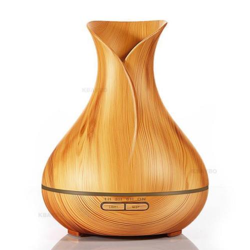 400Ml Aroma Essential Oil Diffuser Ultrasonic Air Humidifier With Wood Grain 7 Color Changing Led Lights For Office Home