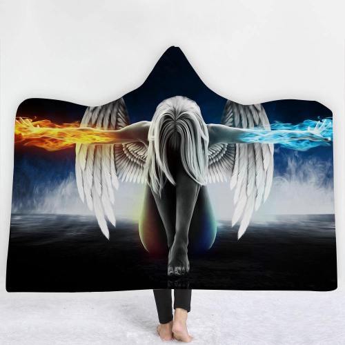 Fire & Water Angel 3D Hooded Blanket