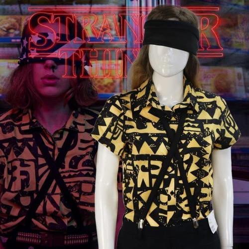 Stranger Things 3 Eleven Shirt Blindfold Suspender Summer T-Shirts
