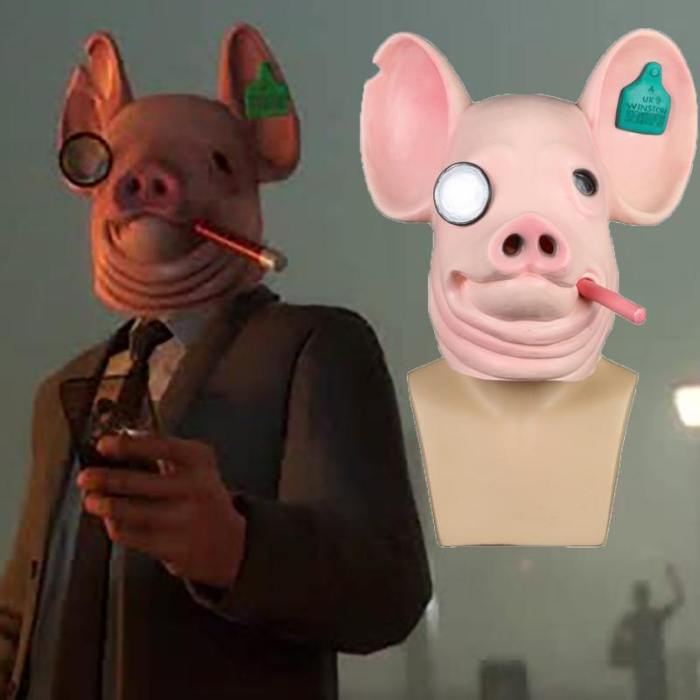 Game Watch Dogs: Legion Cosplay Legion Winston Pig Mask King Of Hearts Masks Halloween Party Prop