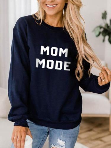 Mom Mode Womens Crew Neck Sweatshirt