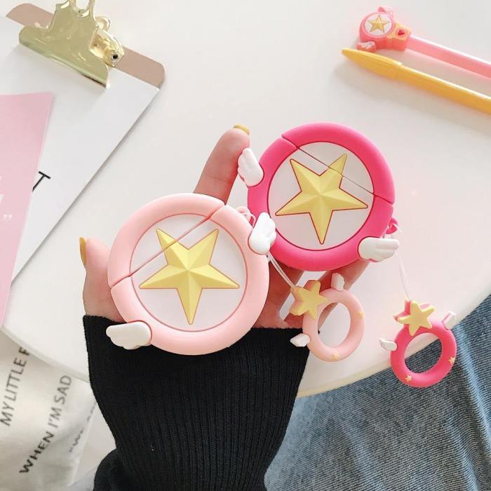 Cute Kawaii Japanese Anime Cartoon Cardcaptor Sakura Apple Airpods Protective Case Cover
