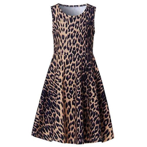 Little Girls Leopard  Midi Dress