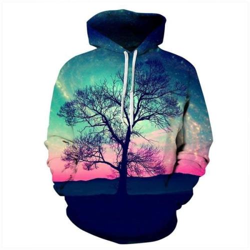 3D Print Hoodie - Haloon Pattern Pullover Hoodie