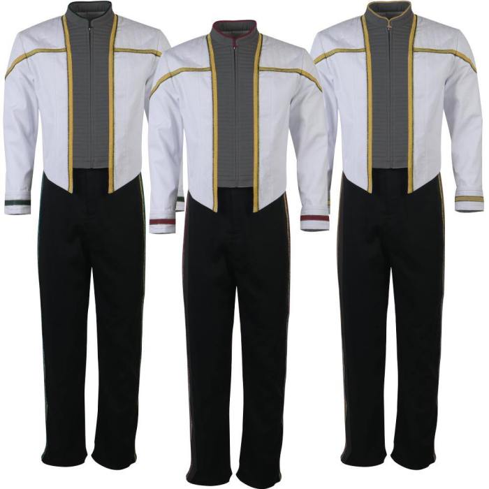 Star Trek Tng First Contact Insurrection Data Riker Starfleet Uniforms Trousers Jacket Top Pants Red Yellow Blue